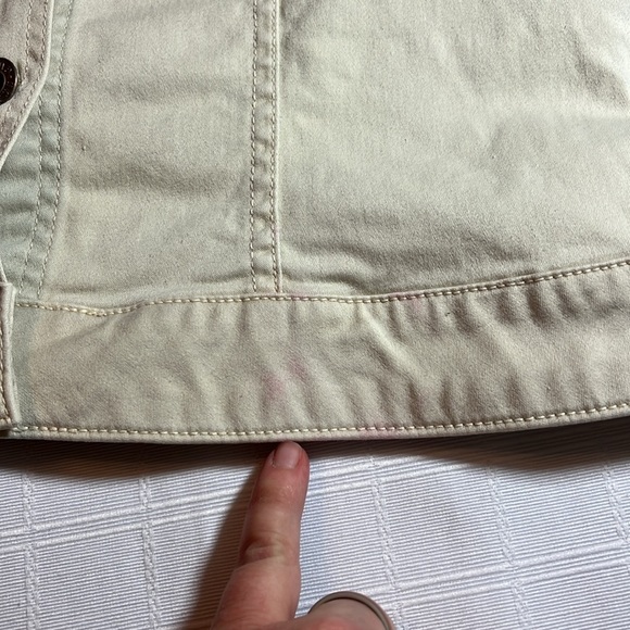 Vintage Y2K Khaki Guess Jacket Women's XL Cotton Blend Arm Pocket Retro - Picture 11 of 11